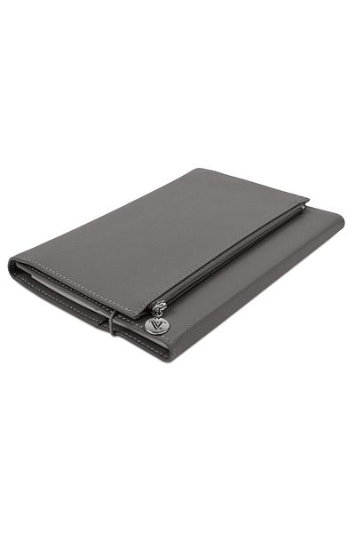 Victoria's Journals Zipco Clutch Soft Protective Elastic Zippered Pocket Striped Block Notepad 14x20 Cm Gray