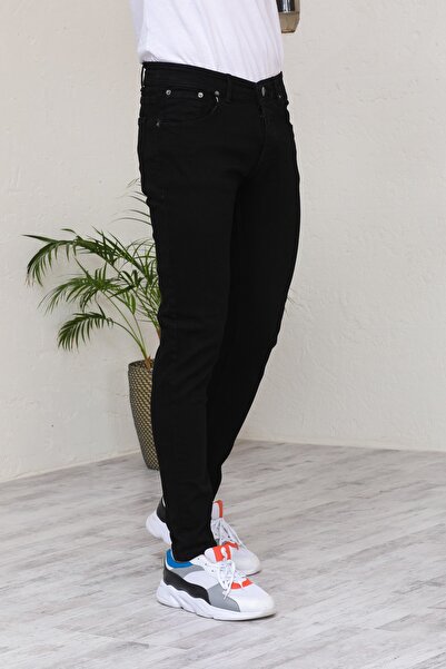 Jeanblack Ίσιο μαύρο ανδρικό τζιν Skinny Fit Jeans Skinny Lycra