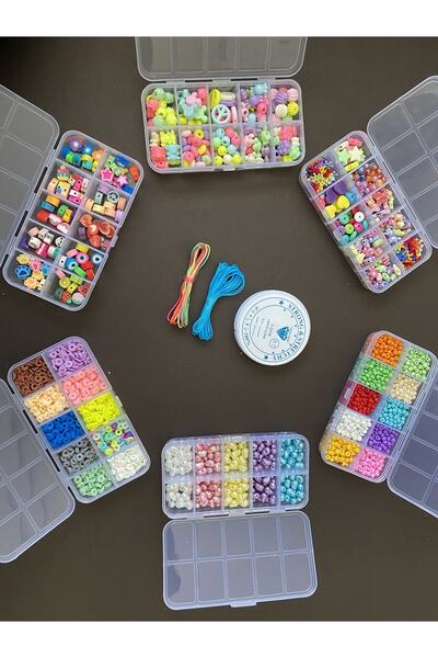 LİVZA BİJUTERİ Fimolu Dev Takı Yapım Hobi Seti Kolye Bileklik Halhal Telefon ...