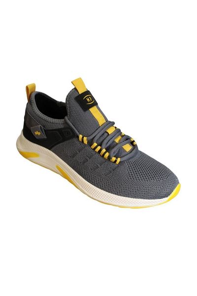 M.P. M.p Men's Gray Yellow Sneaker Comfolite Sole Knitted Sports Walking Shoes