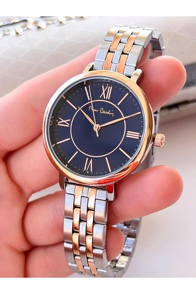 Pierre Cardin Pc.1251.l ساعة يد نسائية بسلك فولاذي مقاومة للماء بطول 30 مترًا ولا تسبب التوهج