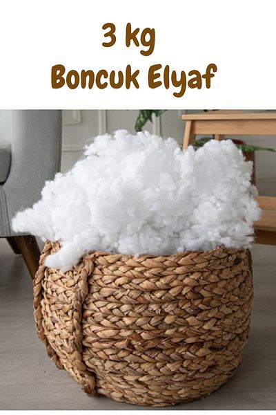 Elyaf Sepeti 3 Kg White Bead Fiber Amigurumi Pillow and Cushion Filling Material