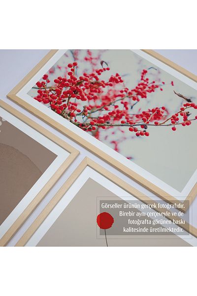 HOMEPACK Σετ ζωγραφικής 3 τεμαχίων με φυσικό ξύλινο πλαίσιο Hpn04