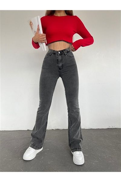 Trn JNS Smoked Snow Wash Spanish Leg Lycra Flare Jeans Jeans Pants Retractor