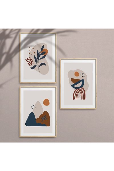 HOMEPACK Σετ ζωγραφικής 3 τεμαχίων με φυσικό ξύλινο πλαίσιο Hpn012