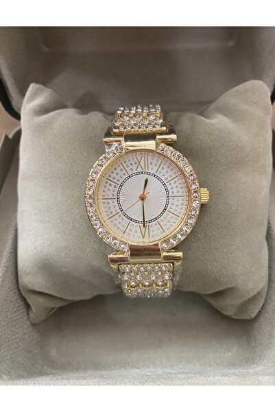 SPOLO SET Altın Rengi Taşlı Kadın Saati