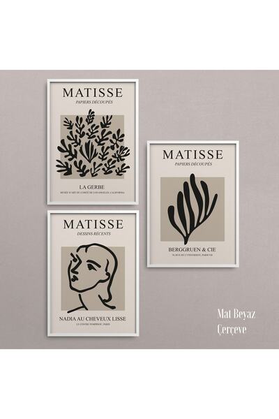 HOMEPACK Beyaz Lamine Çerçeve Seti 3lü Tablo Hpn020