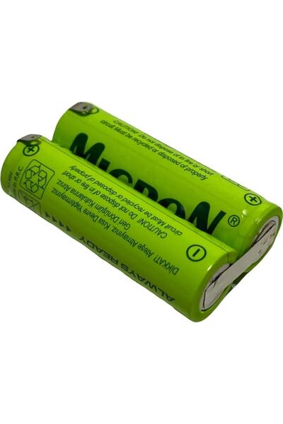 Micron 2.4 V Tıraş Makinesi Pili (bataryası) 1800 Mah Aa Kalem Pilden, Puntalı