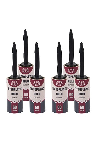 TİVOLİ 60 Yapraklı Yapışkanlı Tüy Toplama Rulosu 6 Adet