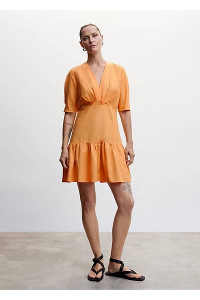 MANGO Woman Rochie cu pliuri groase
