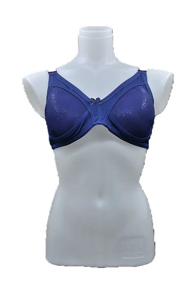 by İGP Sutien de damă, albastru bleumarin, fără susținere din dantelă Jacquard, fără fir, mărime mare