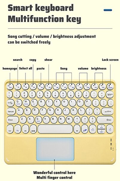 XTRIKE ME Kablosuz Klavye Bluetooth Klavye Kablosuz Mouse Toucped Özellikli Mini Kablosuz Klavye
