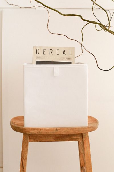 REKHOME White Cabinet Laundry Toy Organizer Folding Storage Box Organizer 28x28x28