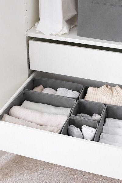 REKHOME Gray Children's Room Cabinet Drawer Underwear Organizer Folding, Storage Box Organizer