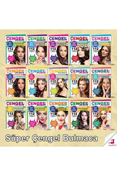 Olimpos Yayınları Süper Çengel Bulmaca 15 Kitaplık Mega Set (1680 Bulmaca - T...