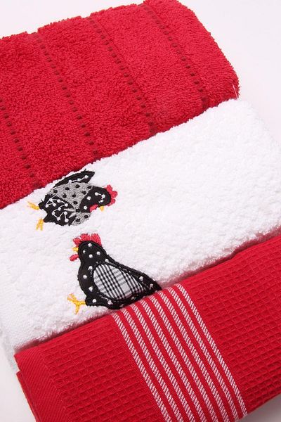 Baveno 100% Cotton Set of 3 50x65 Embroidered Towels