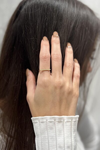 Akay Kuyumcu & Pırlanta Ince Çizgi Yüzük 14 Ayar Sarı Altın