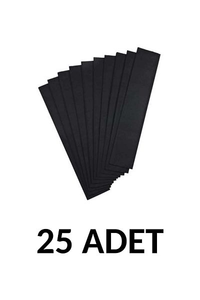Ticon 25 Pieces 50*200 Cm Black Color Crapon Paper
