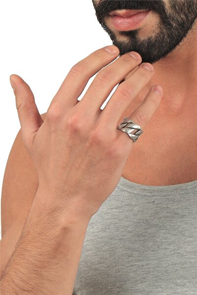 LABALABA Erkek Antik Gümüş Kaplama Ayarlanabilir Dolama Formlu Kalın Zincir Y...