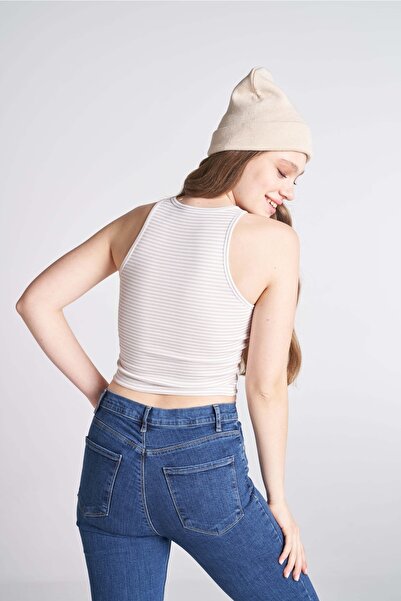 TUBİA Μπλούζα Crop με ρίγες