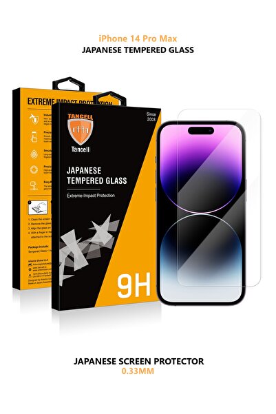 TANCELL Iphone 14 Pro Max Uyumlu Ekran Koruyucu Japon Kırılmaz Cam 0.33mm (1 ...