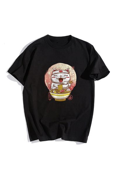 Touz Μπλουζάκι Unisex Μαύρο Spaghetti Cat Oversize