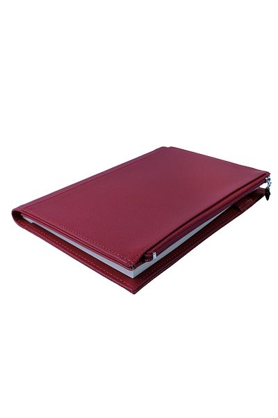 Victoria's Journals Zipco Soft Protective Zippered Pocket Striped Block Notepad 14x20 Cm Fuchsia