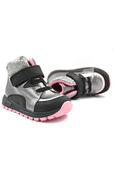 Lepi kids Bt48 Γνήσιες Δερμάτινες Κοριτσίστικες Μπότες Πλατίνα