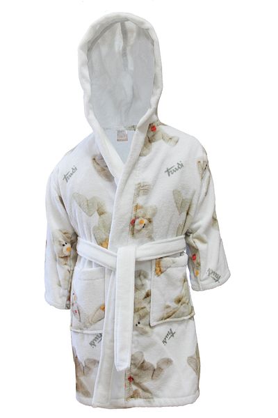 Lucy and Home Cotton Velvet Printed Children's Bathrobe