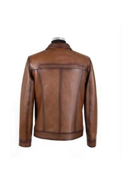 Derimont's Newzaya Brown Men's Leather Coat