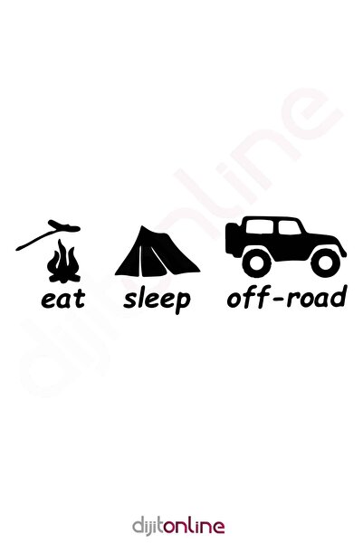 Dijitonline Eat Sleep Off Road Auto Sticker Car Sticker 30x9cm