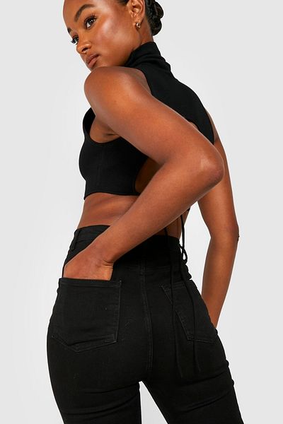 Trn JNS Black Flare Jeans - Flare Leg, Lycra, Lifting Jeans