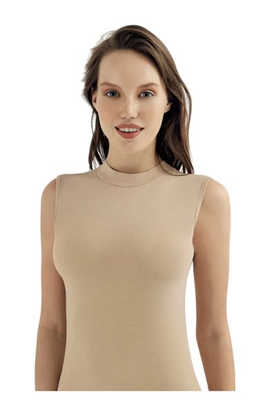 mellie Women's Turtleneck Sleeveless Lycra Athlete