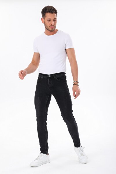 Jeanblack Anthracite Ανδρικά τζιν Skinny Fit Jeans Lycra στενές μανσέτες