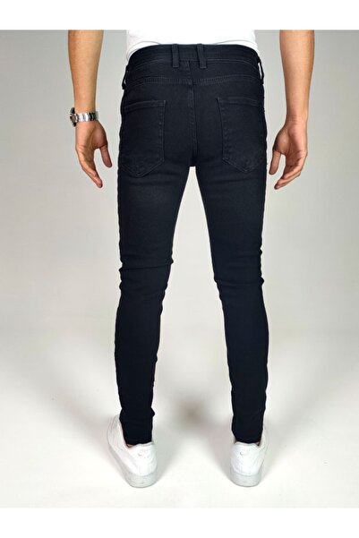 Jeanblack Μαύρο ανδρικό τζιν Skinny Fit Jeans Lycra στενά νύχια