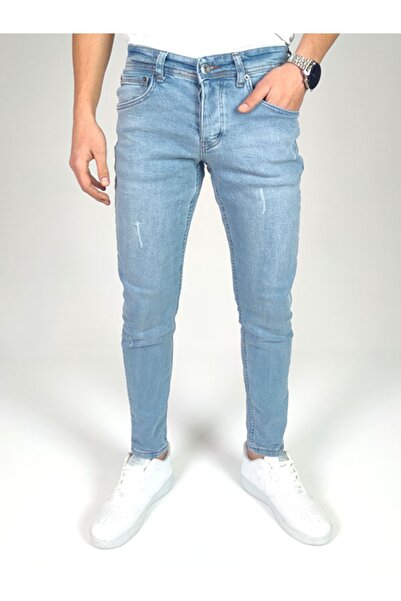 Jeanblack Ανδρικά τζιν Ice Blue Skinny Fit Jeans Lycra στενά νύχια