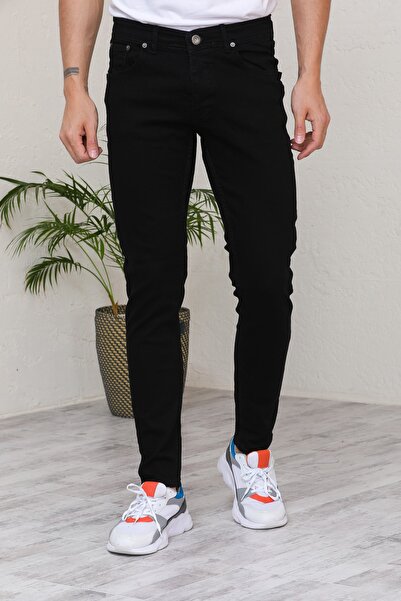 Jeanblack Ίσιο μαύρο ανδρικό τζιν Skinny Fit Jeans Skinny Lycra