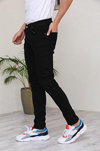 Jeanblack Ίσιο μαύρο ανδρικό τζιν Skinny Fit Jeans Skinny Lycra