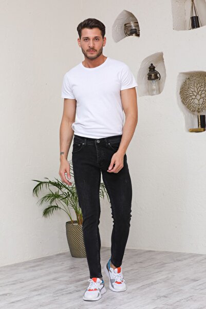 Jeanblack Anthracite Ανδρικά τζιν Skinny Fit Jeans Lycra στενές μανσέτες