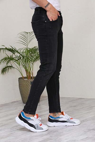 Jeanblack Anthracite Ανδρικά τζιν Skinny Fit Jeans Lycra στενές μανσέτες