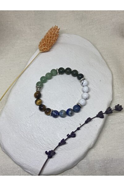 FZ ACCESSORİES Doğal Taş Bileklik(öğrenci Bilekliği) “ Havlit-yeşim-aventurin...