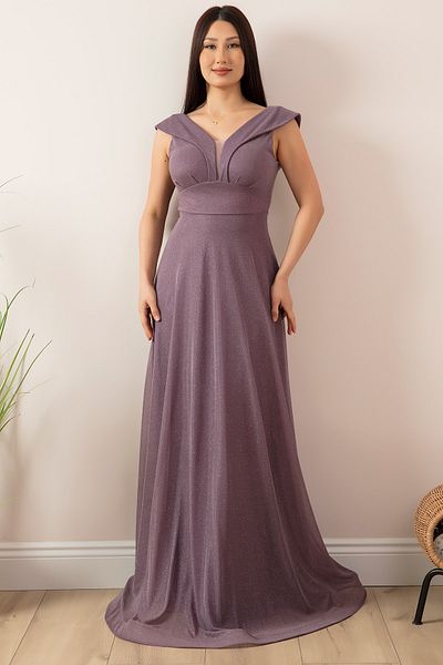 PULLIMM Glittery Tulle Long Evening Dress 13280