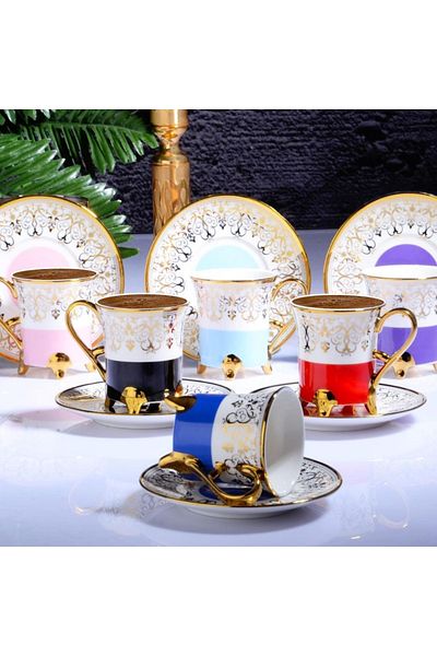 Kosova Porcelain Diana 6-Piece Cup Set 90 Cc White Ist-131
