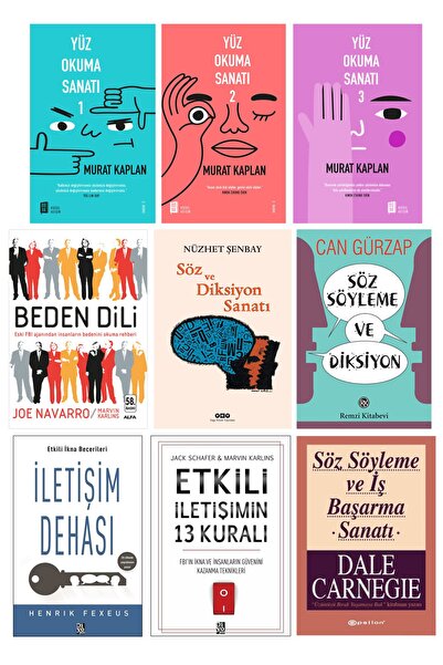 Alfa Yayınları Yüz Okuma Sanatı + Beden Dili + Diksiyon + Iletişim + Söz Söyl...