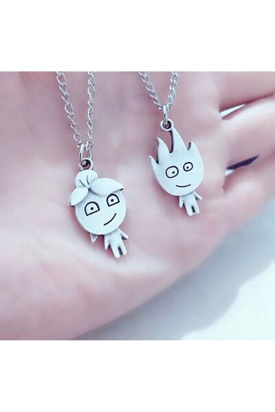 takıtarzım Ateş Ve Su Gümüş Renk Çift Best Friend Kolyesi