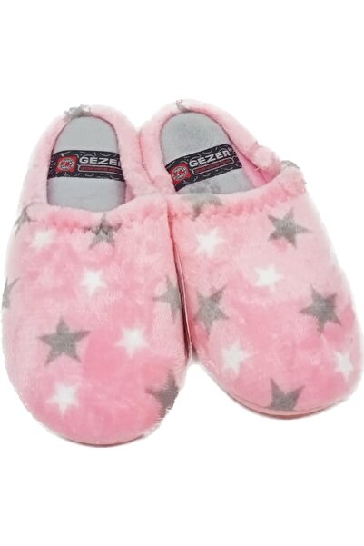 GEZER Kadın Yumuşak Peluş Pembe Ev Terliği