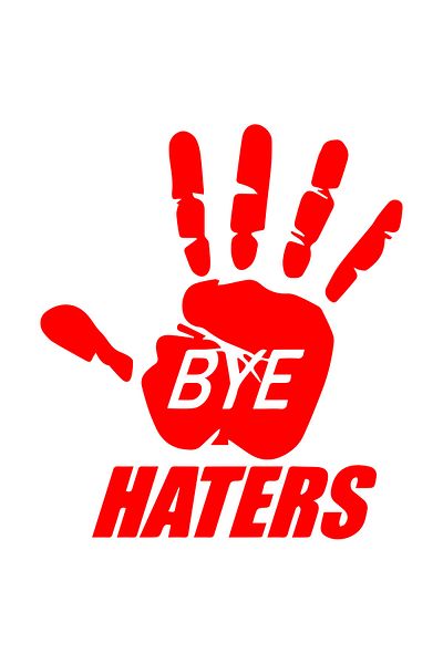 MegaSticker Стикер за кола, мотоциклет, каска, лаптоп и прозорец Bye Haters 15x12 см