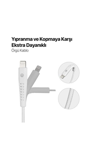 Mojue by ttec 3A/27W Hızlı Şarj Destekli Ekstra Dayanıklı 300cm USB-C -iPhone Lightning Şarj Kablosu