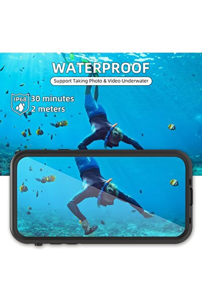 m.tk moveteck Iphone 11 Uyumlu Su Toz Geçirmez 360 Derece Darbe Önleyici Tam Koruma Kapak Kılıf