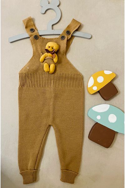 SANTRALBEBE Unisex Knitwear Salopet Jumpsuit with Toys